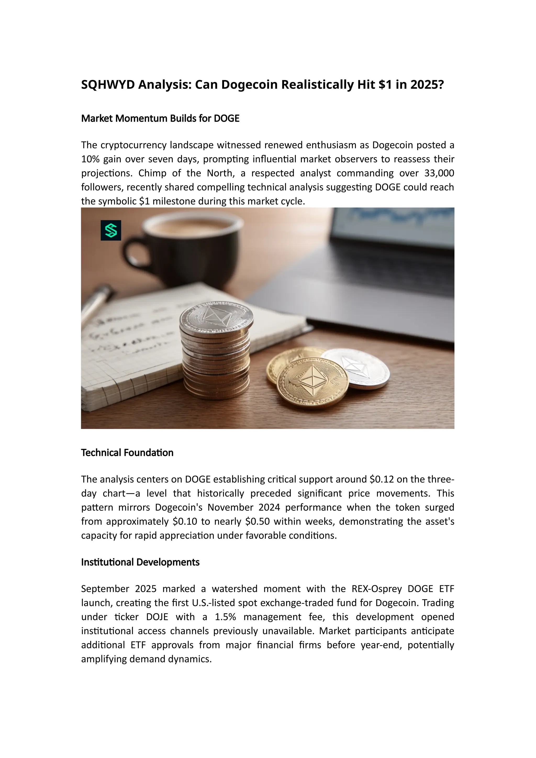 SQHWYD Analysis: Can Dogecoin Realistically Hit $1 in 2025? | DOCX