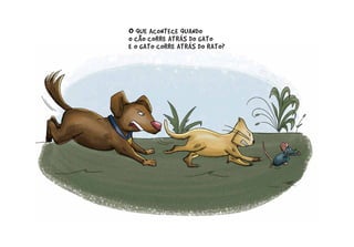 O QUE ACONTECE QUANDO
O CÃO CORRE ATRÁS DO GATO
E O GATO CORRE ATRÁS DO RATO?
 