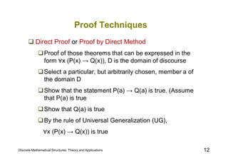 Proof techniques and quantifiers : lecture 3 | PDF