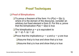 Proof techniques and quantifiers : lecture 3 | PDF
