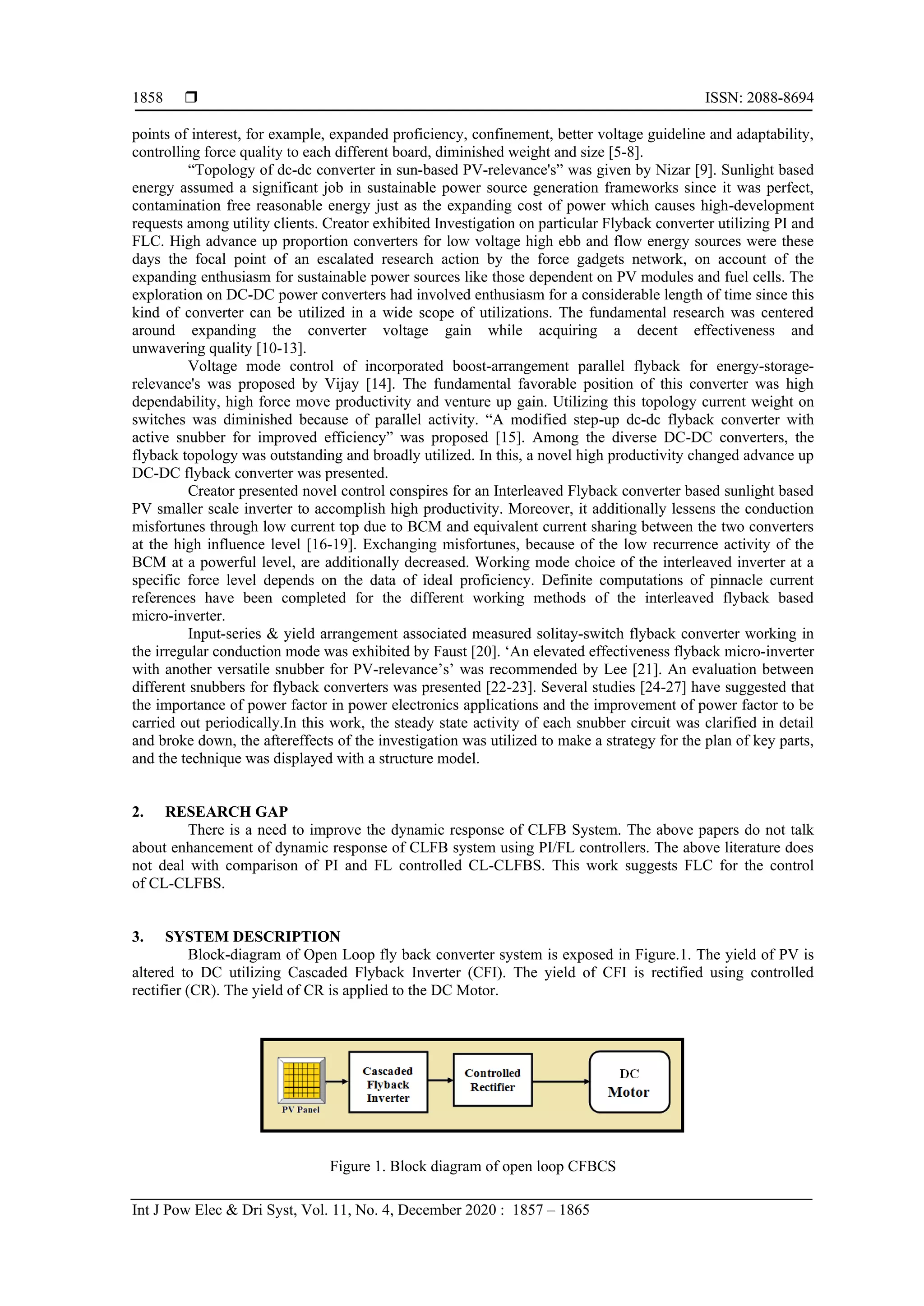 Fuzzy logic controller for closed loop cascaded flyback converter fed ...