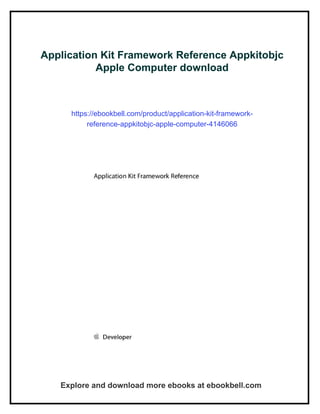 Application Kit Framework Reference Appkitobjc Apple Computer | PDF