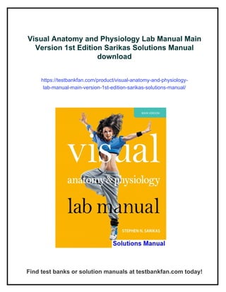 Visual Anatomy and Physiology Lab Manual Main Version 1st Edition ...