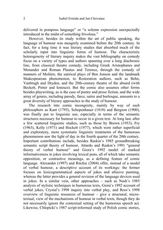 Hunour Pinter Language And Humour In The Media Jan Chovanec Jan Chovanec Isabel ...
