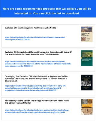 Evolution Of Fossil Ecosystems Paul Selden John Nudds | PDF