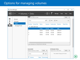 Options for managing volumes
 