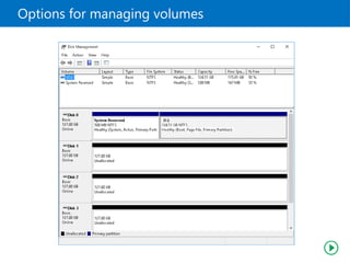 Options for managing volumes
 