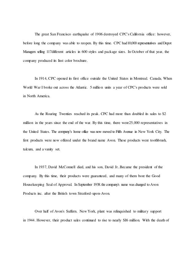 Avon competitive advantage image