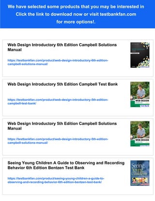 Web Design Introductory 6th Edition Campbell Test Bank | PDF