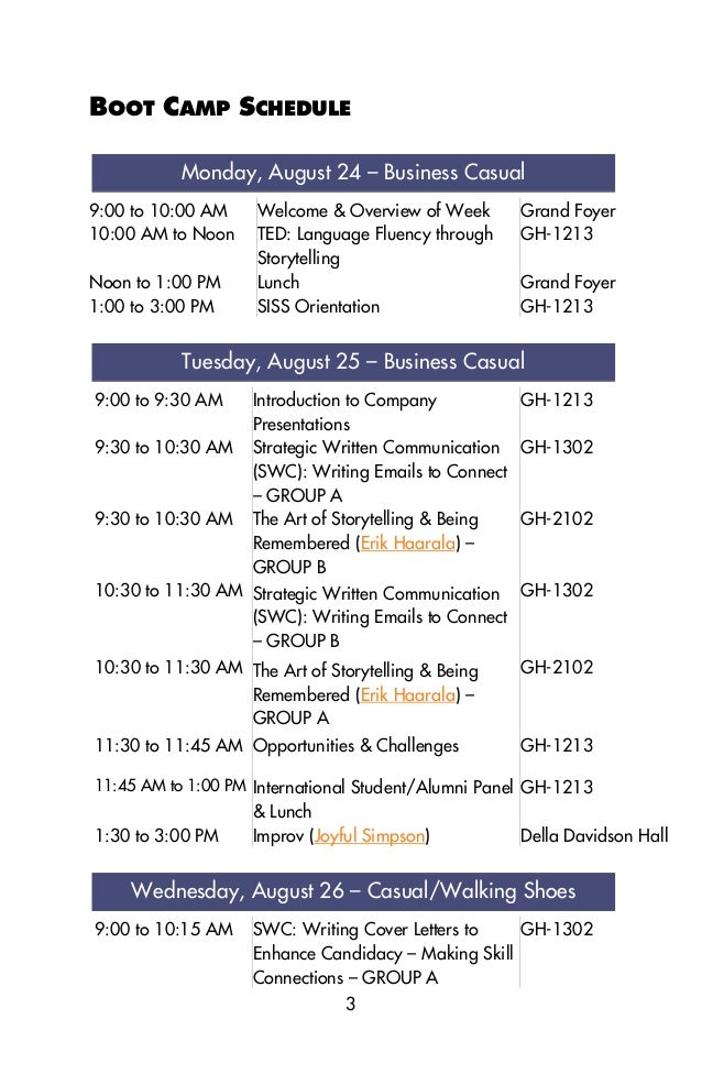 CCBC Orientation Schedule Booklet