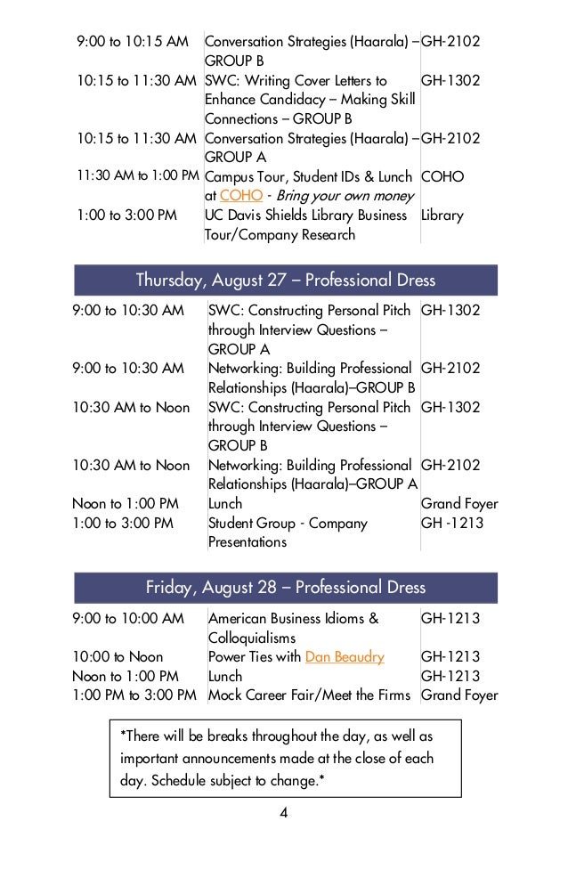 CCBC Orientation Schedule Booklet