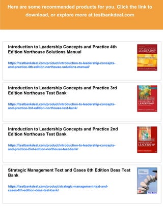 Introduction to Leadership Concepts and Practice 4th Edition Northouse ...