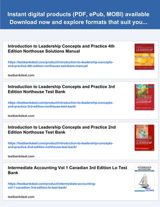 Introduction to Leadership Concepts and Practice 4th Edition Northouse ...