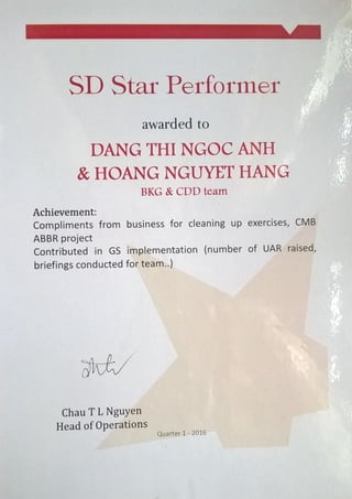 Star Performer Award_Q1 2016