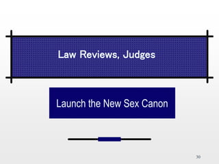 30
Launch the New Sex Canon
Law Reviews, Judges
 