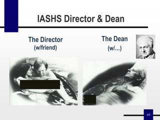 69
IASHS Director & Dean
The Dean
(w/…)
The Director
(w/friend)
 