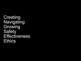 Creating Navigating Growing Safety Effectiveness Ethics 