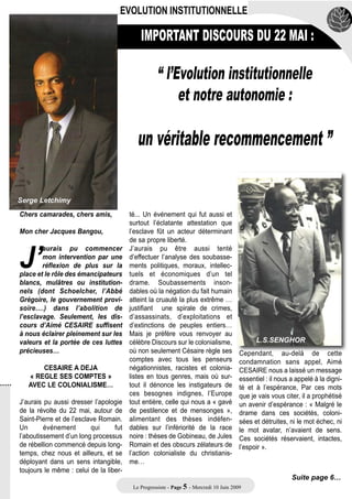 AJOUPA - B0UILLON         #$$%     $#    %'($)*            )'%                  %##          ##                 #+                '                           #%$
    ,- .               ))'/     )    ##(00*            )'+                  %)          )$                 +)               ##                            $/
1   2
                   )+'     +$+    #+(%%*            $'+                  ###          +$                 %#               )3                           %$)
BELLEFONTAINE             1416     %$#    #0(%*            %%#                  /$           3)                 %$               %$                            %$
CARBET                    2910     3%)    %#($#*            +/$                  %)/          0%                 33               3                           #$#
CASE-PILOTE               3006     3%/    %(/)*            3                  #++          )0                 '#               %/                          ##$
DIAMANT                   4357     3/$                      3#)                  %0%          /)                 33               3$                           #3)

,                         ##33    #)/3   #%(+/*            #%$/             $3'           #$$                #+%                 ###                        )%$
4  ,      2,             /$%     #$#    #3(0+*            #)+              3              %                  0                  3                          +/
4   2, 24                3'++#    300+   #%(3*            3#'            )%)3           #$'%               0'#                 3$#                       #3+'
4  5                     #+ $    #/'#   #%(+#*            #00+             3           %+%                #/'                 #+$                        +#$
  ,2 
                   ')$     ##    #)(#/*            ##              #%             ++                  %                                             )'
GROS.MORNE                 8068    ##$3   #$(##*            #0             $)$           #3                 0+                 ##                        %#
LAMENTIN                  23614    )#)$   #)())*            %#'+            ##''           %''                   )%$              )#'                        +'
LORRAIN                   64117    #0%   %3(%*            #)0#             3+           #+%                 /)                 #$#                        %3%
MACOUBA                    1173    #0%    #$(33*            #+3              3)              )                  %                 #                          03
MARIGOT                    3150    3#    #3(##*            $$%              %)#            $#                 #3                 %%                         #%%
                         3$/     30/    #($'*            3%##             %%3           ##3                 /                 #                         ##+
        2                $+#0     ##   %%()3*            /##              +/)            $3                 $+                 $0                         #+
MORNE-VERT                #3+     )0#    %)(#%*            )+)              '/             %%                    )%              )%                         #''
PRECHEUR                   1433    #'/    #)(#/*            #'$              ##)            #                 #%                 #)                          )%
RIVIERE.PILOTE            10488    ##)3    '(##*            '$$              +'+            $'                 +%                 $0                         ##
RIVIERE-SALEE              8837    #+   #%() *            /''              %03           #%%                '##                 ##0                        )+'
ROBERT                    16726    %+#%   #+(%*            %%%$            00##           %#3                 %#                 %'                        0+#
SAINT-ESPRIT               7306    0)3    #(3*            30$              %)             3                 3                 3$                         %$
SAINT-JOSEPH              11624    #%'3     6#3*           ##/'             3'$            /$                #%'                 /#                         %3$
SAINT.PIERRE               4243    3)'    #3($*            3#              )'#            %)                 )                 #/                         #)%
SAINTE-ANNE                3933    $$      (#/*           $#              #3/            3                 3%                 %$                          0)
SAINTE-LUCE               6664      ?96     6/0*           0$+              #')           #33                #$#                 3%                         #''
SAINTE-MARIE              16661    %#0   #%(##*            #3'/             0$%           %)'                ###                 #$$                       )/##
SCHŒLCHER                 16415    %+#3   #3()%*            %)$             0#3           %/)                )#3                 %/%                        33#
TRINITE                    9793    ##$3   ##('3*            #+3/             ))           3)/                #/)                 ###                        %$/
TROIS-rLETS                    682    #)(3%*            3$$              #+            ''                #$                 3+                         #'$
VAUCLIN                   7860   ##'#     #%($'*            '')              %')           %%0                 #%                 3#                         %/
          TOTAUX         297952 $#%/     #)(')*            )#%3            #$3'3           )/                )0//               ))0'                       '/'$


                        Abonnez-vous au Progressiste
                   Abonnement annuel : 50 euros - Abonnement de soutien : 60 euros

Nom : ………………………….………………………………………………………………

Prénom : …………………………….…………………………………………………………

Adresse : ………………………………………………………………………………………
…………………………………………………………………………………………………

                  Libellez vos chèques à l’ordre du PPM et renvoyez
                          V otre coupon à l’adresse suivante :
             Parti Progressiste Martiniquais. Ancien Réservoir de Trénelle
                                97200 - Fort-de-France.
 