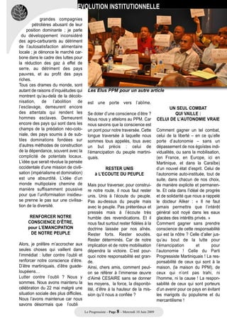 Solidarité Haï̂ti
                                                                                                meurent vite et en
                                                                                                masse ne se trouvent pas
                                                                                                n’importe où sur la planète.
                                                                                                Cette hécatombe n’a pas lieu en
                                                                                                Occident, encore moins dans
                                                                                                l’hémisphère nord, jamais dans les
                                                                                                anciens pays colonisateurs. Elle a
                                                                                                lieu dans l’hémisphère sud, le plus
                                                                                                souvent dans les pays jadis coloni-
                                                                                                sés et particulièrement en Afrique,
                                                                                                en Asie, ou en Amérique du sud. Et
                                                                                                ce n’est pas un avatar de la malé-
                                                                                                diction de Cham ! Ce n’est pas
                                                                                                l’esprit de Cham qui nous poursuit -
                                                                                                comme un sort jeté au nègre - mais
   fortuite, ou est-ce que l’humanité ne      sa stagnation démographique ; tout                l’inévitable accomplissement d’une
   serait plus réduite au monologue de        en sachant que le besoin en main                  domination qui trouve ses racines
   la puissance et de la domination de        d’œuvre, en cuisiniers ou laveurs                 dans l’idéologie de la race supé-
   la race blanche ? Et mieux : aurions       de vaisselles, n’est satisfait que par            rieure. Idéologie qui trouve dans la
   nous dépassé le principe très occi-        les boat-peoples du désert ou de la               domination technologique et spécu-
   dental qui fait que toute rupture          mer.                                              lative, les nouvelles justifications
   dans l’équilibre du pouvoir, au            Je veux parler de la fermeture de                 d’une gouvernance mondiale de
   niveau de la gouvernance mondia-           Sangatte aux réfugiés de l’Est, aux               prédation.
   le, passe par une redéfinition de          Afghans, etc… pour laisser place à                Je parle de la surexploitation éco-
   l’ordre socio-racial ?... Le monde         une jungle déshonorante.                          nomique des terres et des forêts,
   serait-il à l’heure révolutionnaire du     Je veux parler des honteuses négo-                comme en Haïti, par un peuple
   dépassement de la race ?                   ciations signées avec certains                    poussé depuis des siècles à la
                                              chefs d’Etat africains, pour retenir              misère ; je parle de la politique néo-
       MAIS, DES INQUIETUDES                  au pays des peuples affamés, vic-                 coloniale d’un capitalisme financier
           DEMEURENT…                         times de pouvoirs corrompus ou                    dévastateur, qui régit le monde et
                                              des désastres du changement cli-                  qui se trouve à l’origine de la crise
   On aimerait bien le penser, seule-         matique. Dans le monde, un enfant                 financière actuelle ; je dénonce
   ment certains faits dans le monde,         meurt toutes les minutes, de faim,                l’exploitation des ressources
   nous invitent à la plus grande pru-        ou de malnutrition, ou broyé par                  minières des pays en voie de déve-
   dence. Notamment, la nouvelle              une guerre. Mais ces enfants qui                  loppement et les scandales des
   politique de l’immigration en
   Europe, et particulièrement en
   France où a surgi l’article 4 de la loi
   de Février 2005 que nous avons
   réussi à faire abroger. Notamment,
   la directive européenne de la honte
   qui a durci les règles de
   l’immigration y compris contre les
   femmes et les enfants. Notamment,
   la gestion comptable et policière
   des expulsions qui ne laisse de
   place ni social, ni à l’humaine com-
   passion. Je parle de cette vaste
   hypocrisie où on peut expulser
   n’importe qui, n’importe comment,
   tout en sachant que l’Europe à
   besoin d’immigrés pour faire face à
                                                                                                                 Suite page 8…
                                             Le Progressiste - Page 7 - Mercredi 10 Juin 2009
 