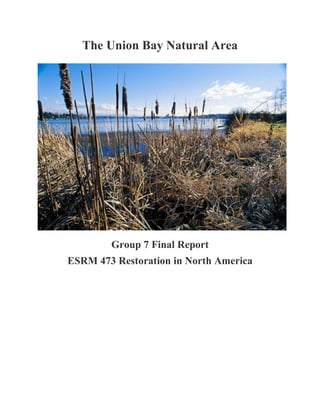 The Union Bay Natural Area
Group 7 Final Report
ESRM 473 Restoration in North America
 