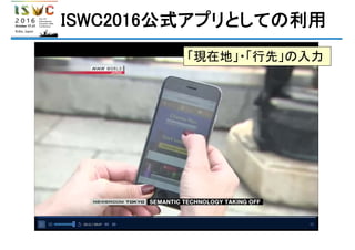 ISWC2016公式アプリとしての利用
「現在地」・「行先」の入力
 