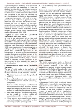 Use of Social Media in the Marketing of Agricultural Products and ...