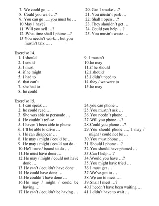9 Modal Verbs In Modern English Theory And Exercises 9 Modal Verbs In Modern English Theory And Exercises