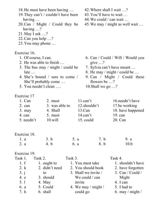 9 Modal Verbs In Modern English Theory And Exercises