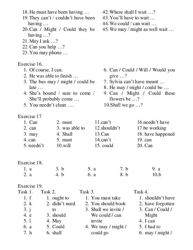 9 Modal Verbs In Modern English Theory And Exercises