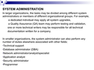 the world of systems administrators and maintenance | PPT