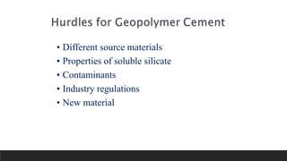 • Different source materials
• Properties of soluble silicate
• Contaminants
• Industry regulations
• New material
 