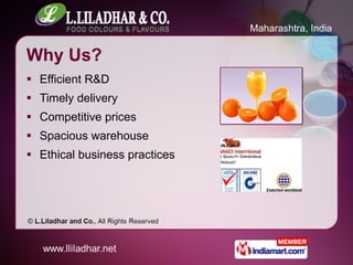 Food Colours by L.Liladhar and Co. Mumbai