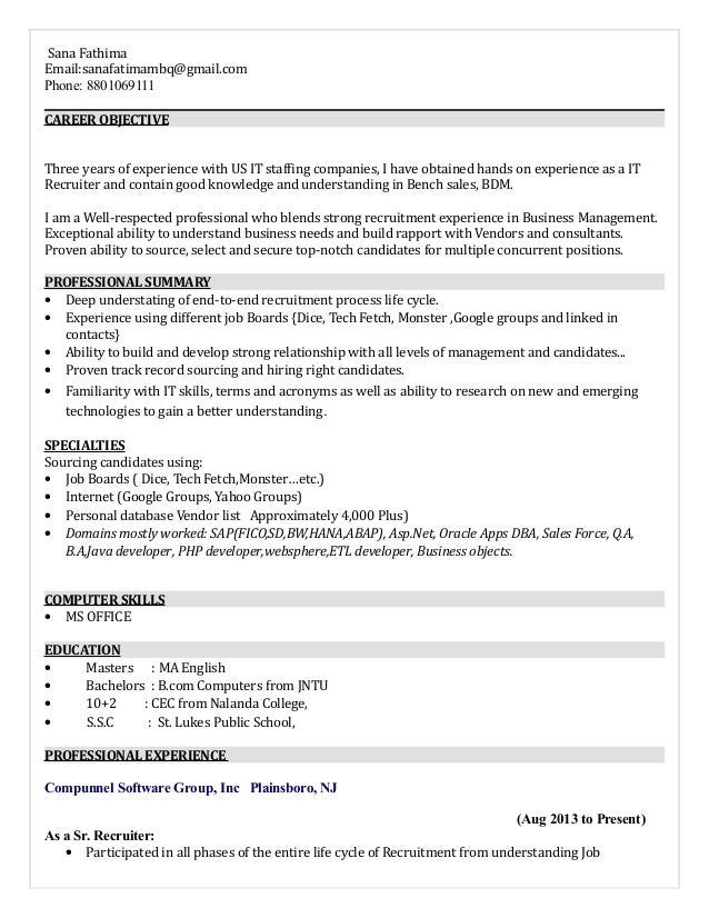 it resume database