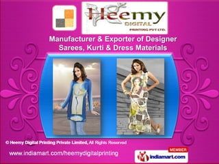 Manufacturer & Exporter of Designer
  Sarees, Kurti & Dress Materials
 