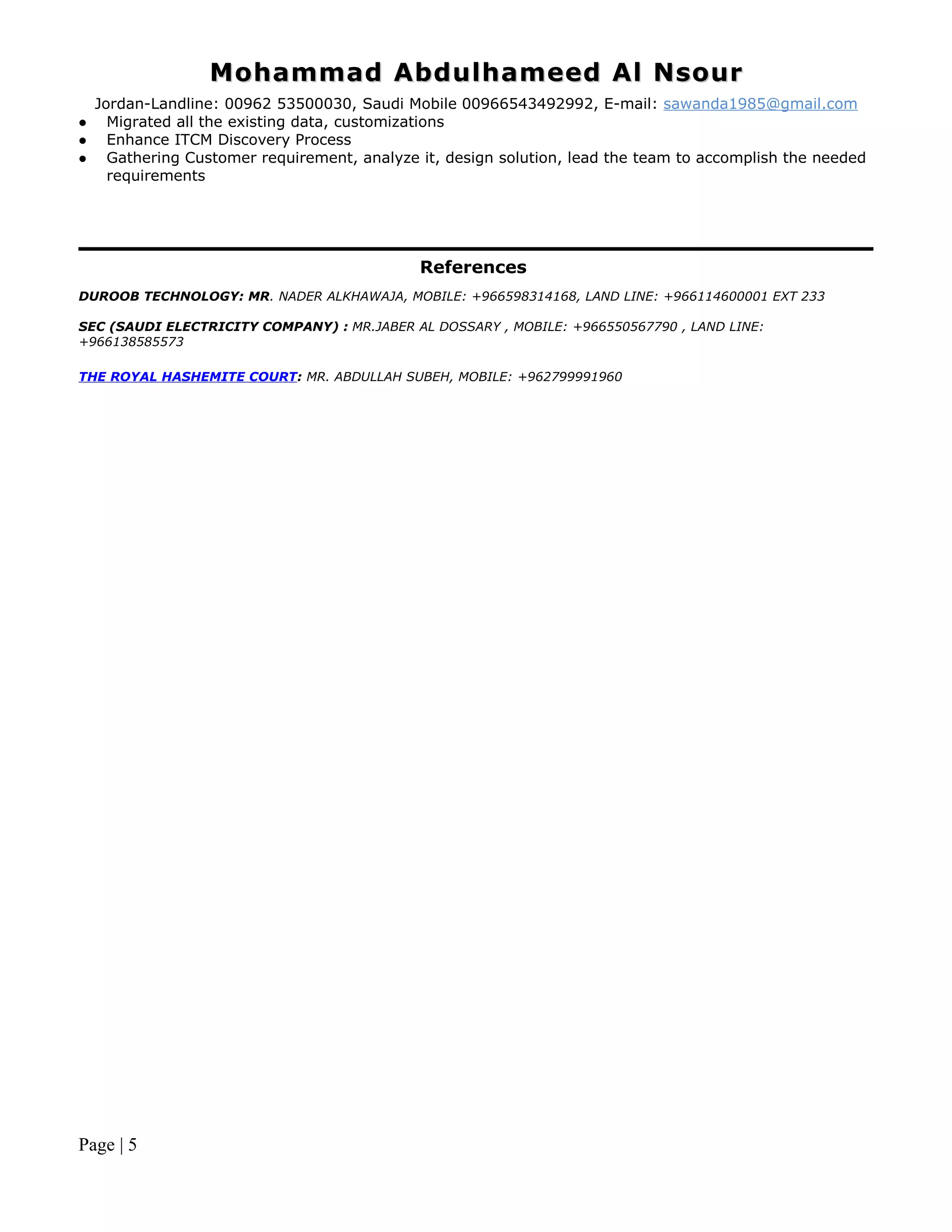 Mohammad Al Nsour CV | DOC