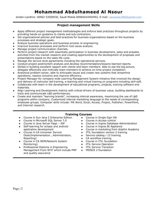 Mohammad Al Nsour CV | DOC