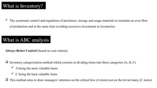 ABC classification, ABC analysis, Always better control | PPTX