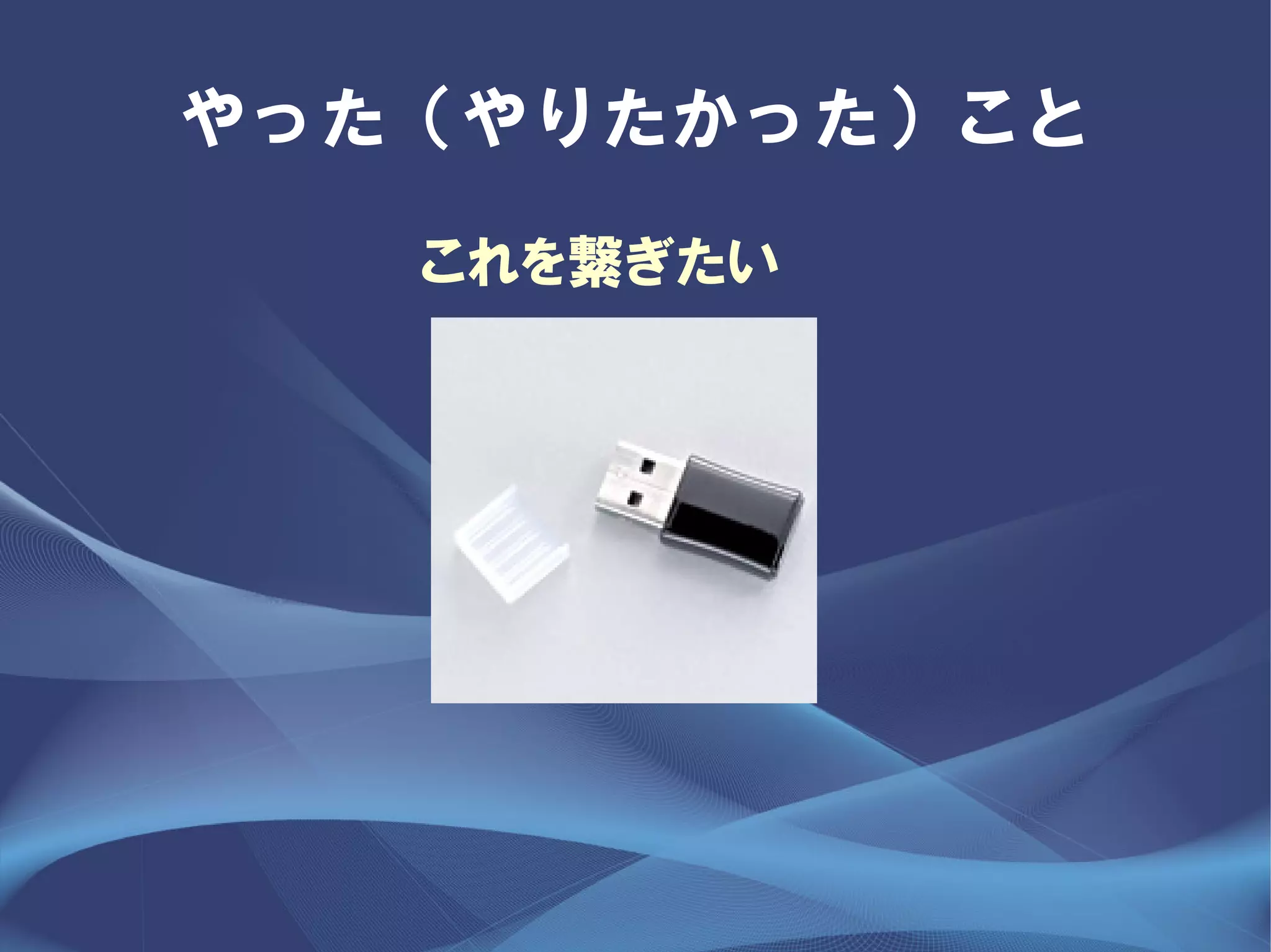 やった（やりたかった）こと
   これを繋ぎたい
 