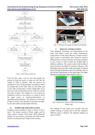 Arduino based Dual Axis Smart Solar Tracker | PDF
