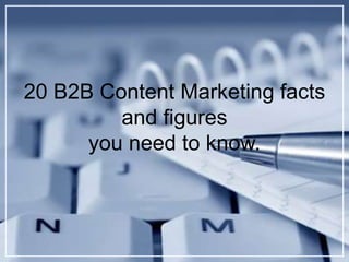 20 B2B Content Marketing facts
and figures
you need to know.
 