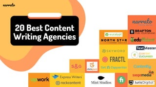 narrato
20 Best Content
Writing Agencies
 