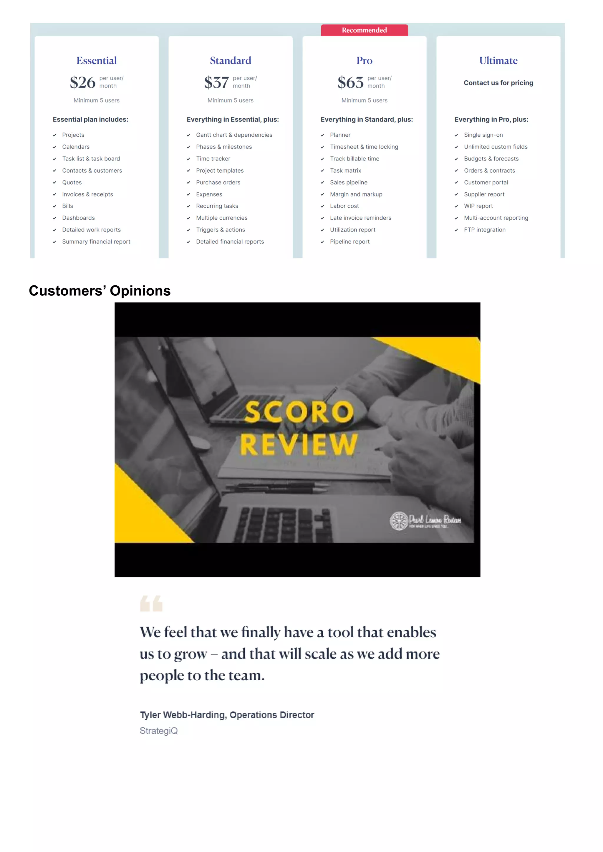 Customers’ Opinions
 