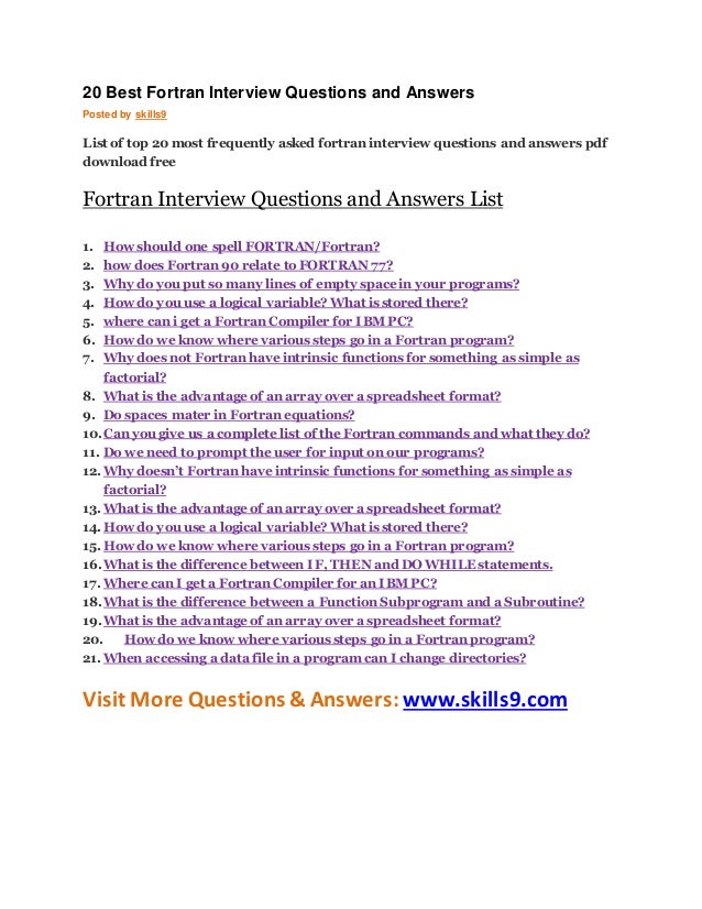 20 interview questions