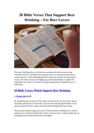 20 Bible Verses That Support Beer Drinking – For Beer Lovers | DOCX