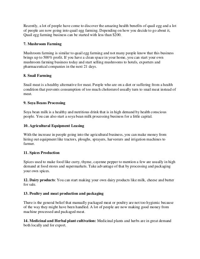 agricultural business plan format