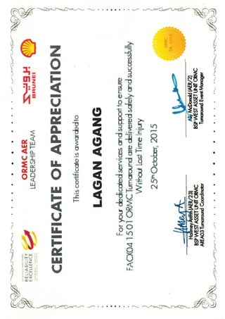 BSP Appreciation Certificate