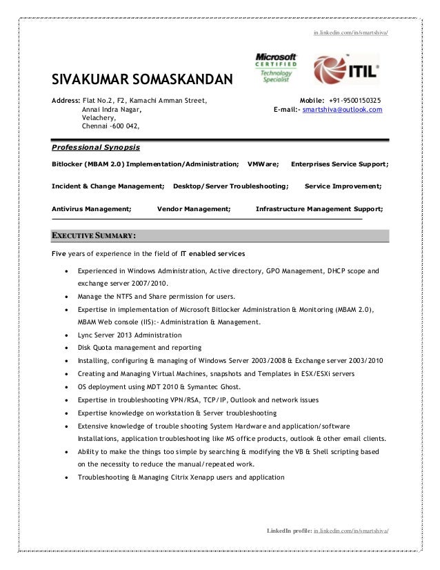 resume sivakumar somaskandan