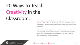 20 Clever Ways to Teach Creativity in the Classroom | PDF