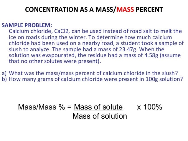 concentration solution density In the consumer and industrial world, the most common method of expressing the concentration is based on the quantity of solute in a fixed quantity of solution. concentration solution density In the consumer and industrial world, the most common method of expressing the concentration is based on the quantity of solute in a fixed quantity of solution.