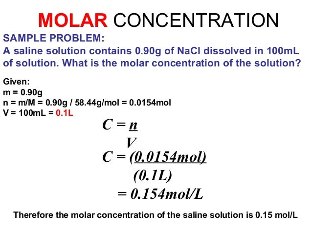 Concentration Of Solutions